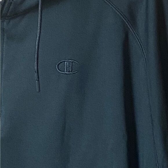 Champion Men’s Sz 2XL Black 1/4 Zip Collar Pull Over Hoodie Sweatshirt - Picture 4 of 7